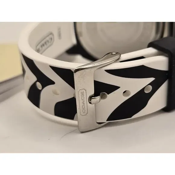 New COACH 1941 Ladies' 41mm Black Ceramic Silicone Watch. Box + Papers. - Picture 3 of 16